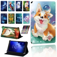 tablet case for alcatel 1t 101t 73t 103t 8a3 10 tablet animal pattern foldable anti fall universal protective cover