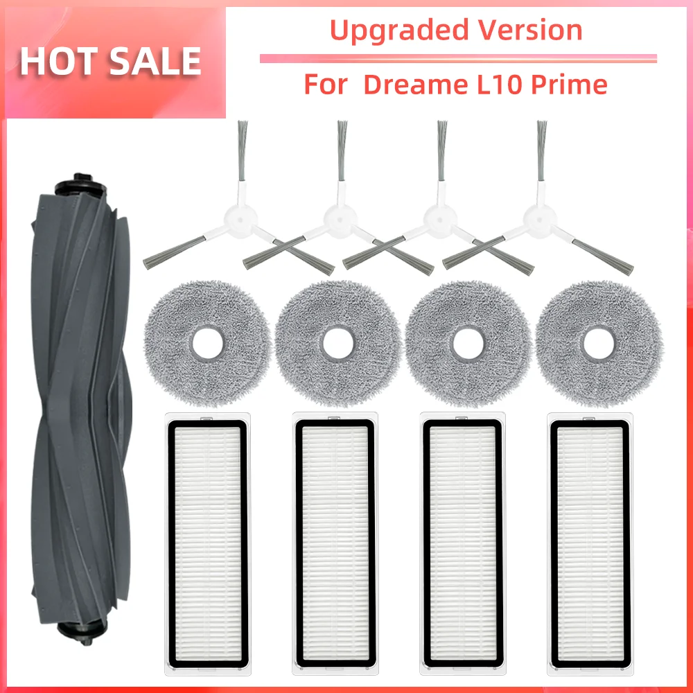 

Совместимый с роботом-пылесосом Dreame L10 Prime. Запасные части, главная боковая щетка, фильтр HEPA, моп и запасные части.