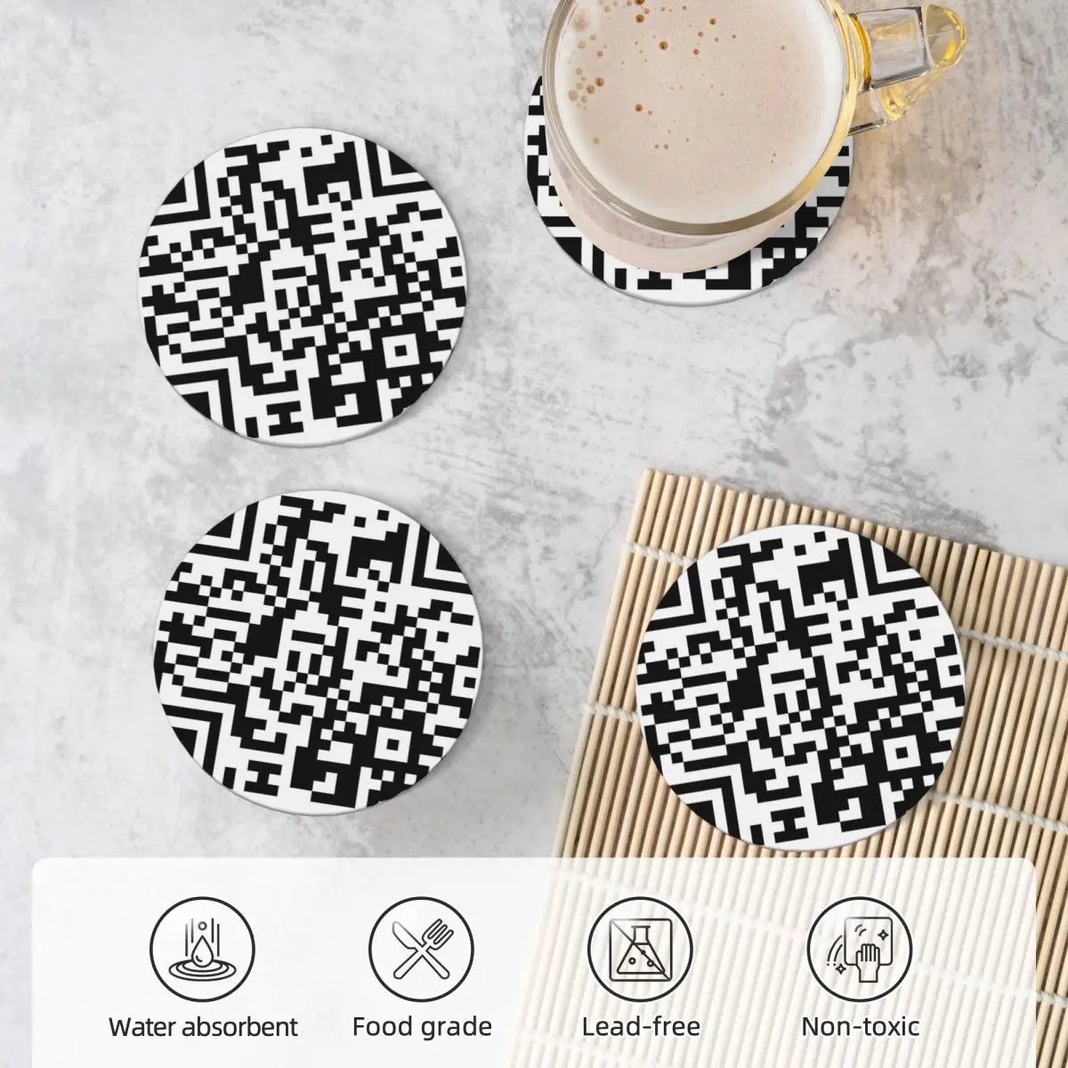 Керамические подставки Rickroll Sick Hara-Kiri Link с QR-кодом принадлежности для кухонного