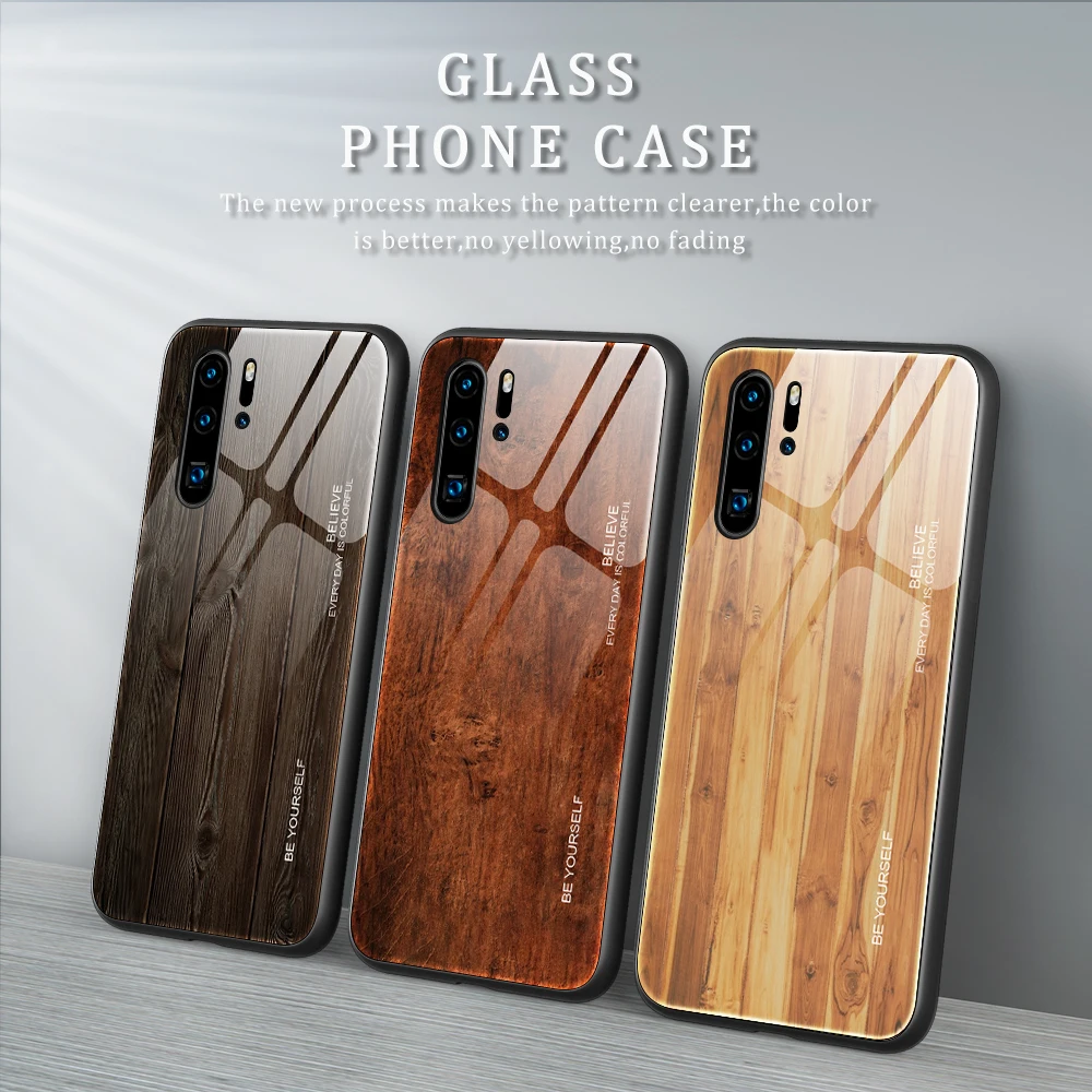 

For Huawei Nova 9Pro Wood Grain Tempered Glass Phone Case For Nova 9SE 8Pro 8SE 8i 7Pro 7SE 7i 6SE 5i 5Z 5Pro 3i hi-Nova 9z