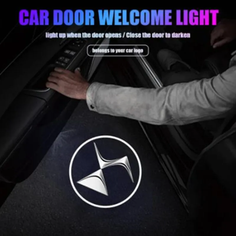 

2Pcs For Citroen DS 2 3 4 5 6 7 DS2 DS3 DS4 DS5 DS6 DS7 C4 aux C5 C3 C8 C2 LED Light Car Door Emblem Projector Lamp Accessories