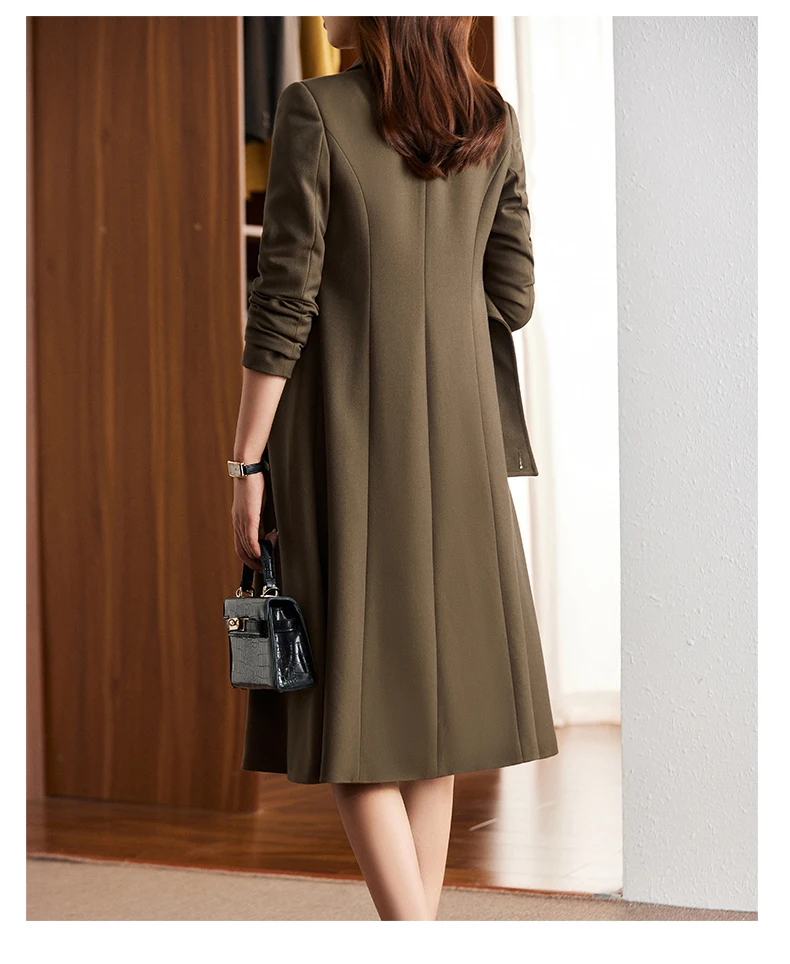 Женский элегантный шикарный длинный пиджак и юбка комплект из двух предметов