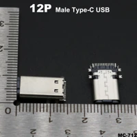 1pcs 5a 12pin type c usb male plug smd type usb c charging head test board diy laptop notebook charge socket connector 12p