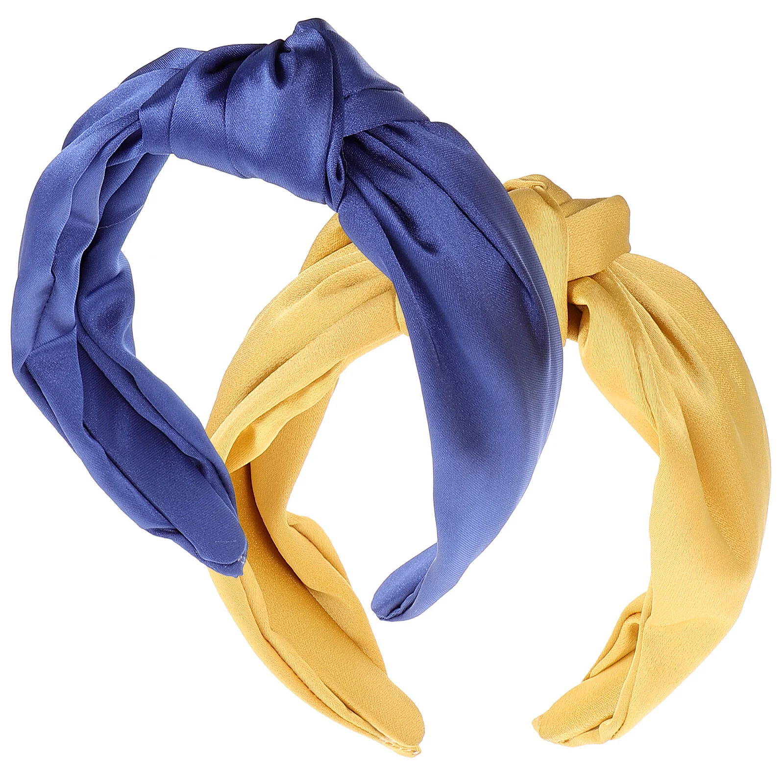 

2 Pcs Props Hair Accessories Girls Woman Hoops Broadside Headbands Women Fabric Plastic Cross Knotted Miss Wide Clasp Decor