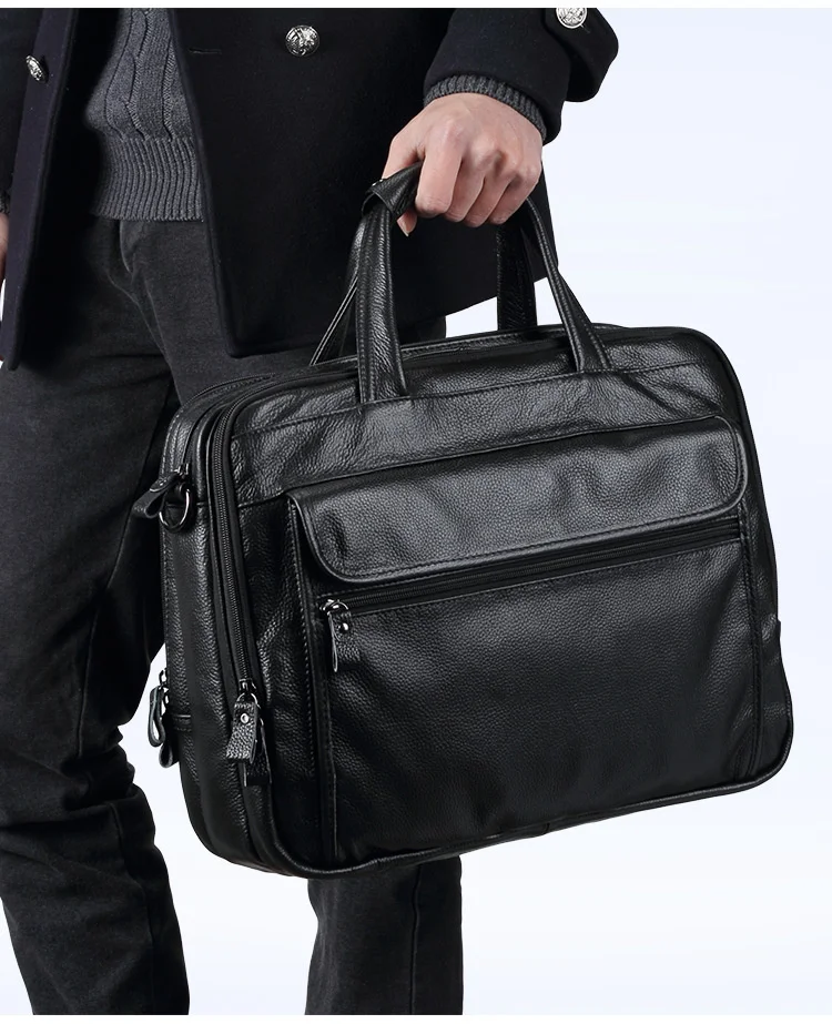 cowhide Free Shipping,fashion quality handbag.genuine leather business briefcase,vintage leather bag.big 15’ laptop bag