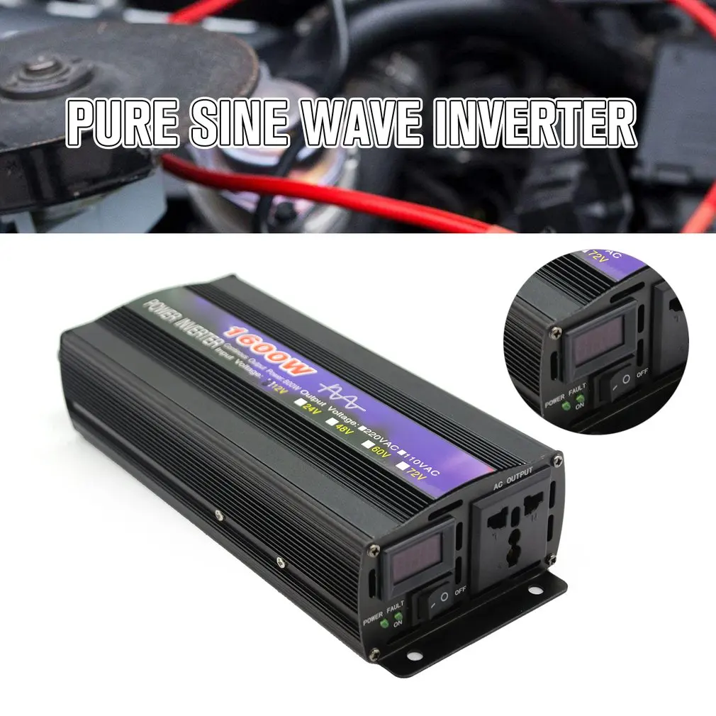 

Hot 1000W Pure Sine Wave Inverter Intelligent String Inverter Car Converter Adapter Car Inverter With Digital Display Wholesale