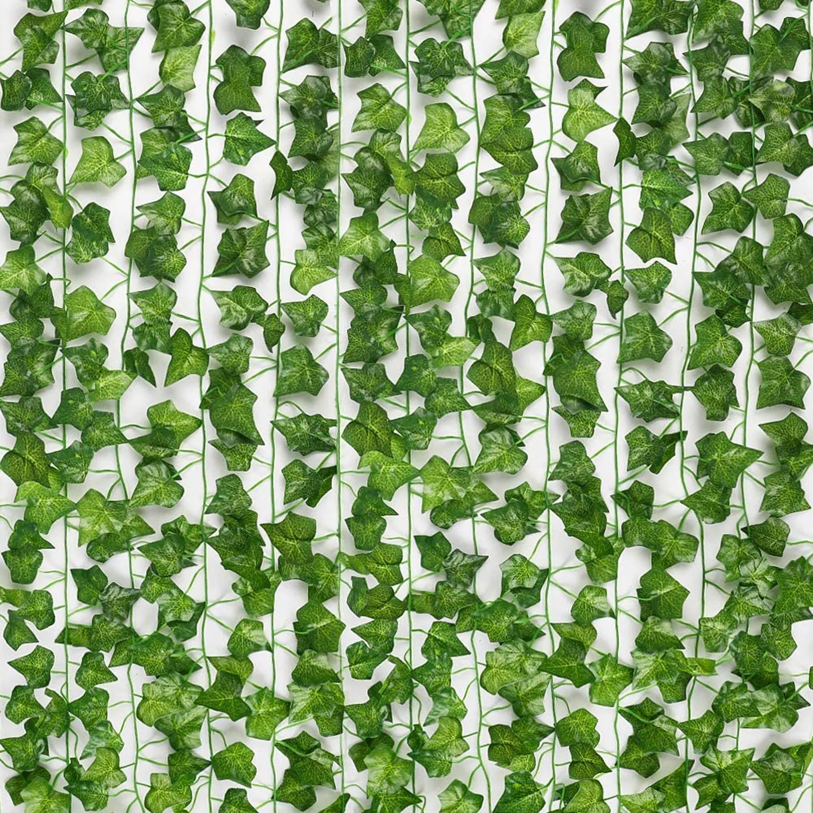 

12PC Strands Artificial Lvy Leaf Vine Garland Fake Foliage Hanging Leaf Garland Plants Green Vine Leaves DIY For Home Wedding