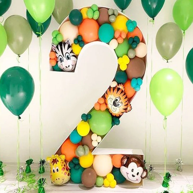 

100cm Giant Figure 1st 2nd 3rd Balloon Filling Box Stand DIY Baby Birthday Mosaic Balloon Number Decor Balloon Frame Anniversary