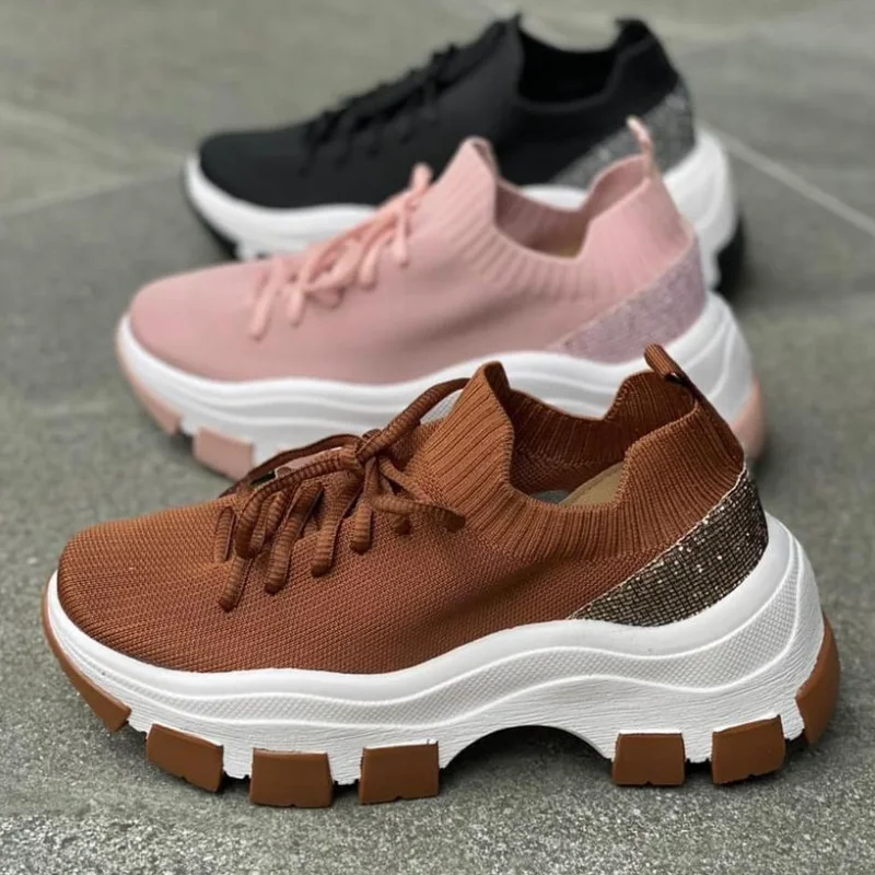 

2022 New Sock Sneakers Plaform Slip on Breathable Kniting Casual Women Shoes Good Quality Light Mesh Walking Shoes wedges shoes