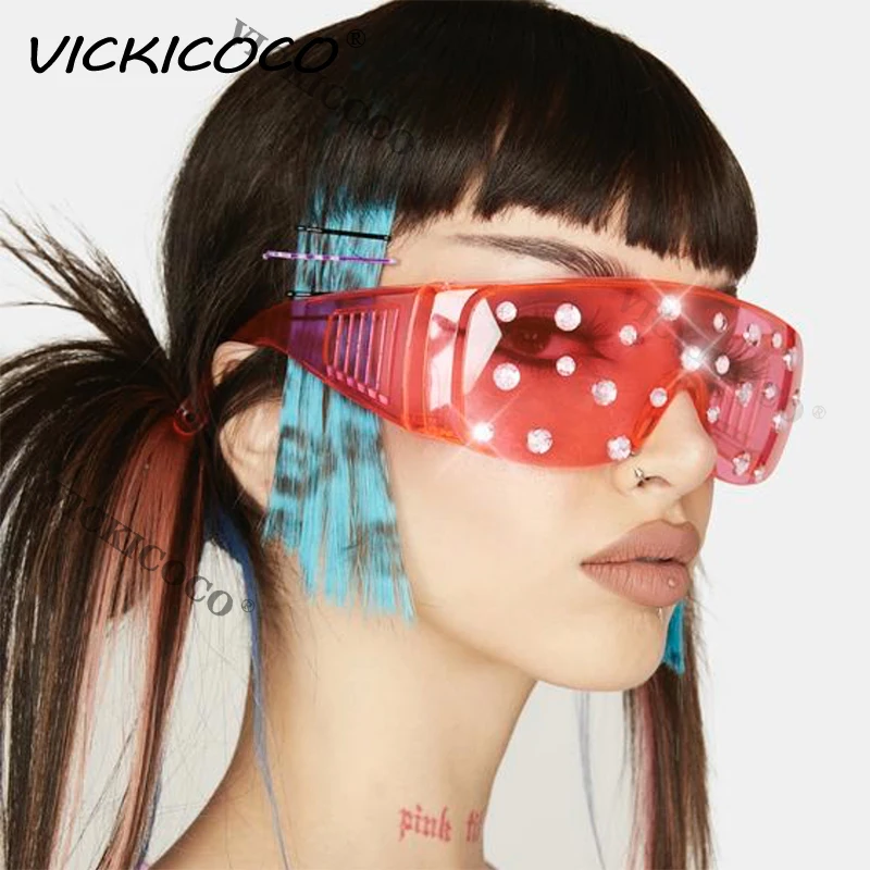 Солнцезащитные очки большого размера с бриллиантами для женщин и мужчин модные