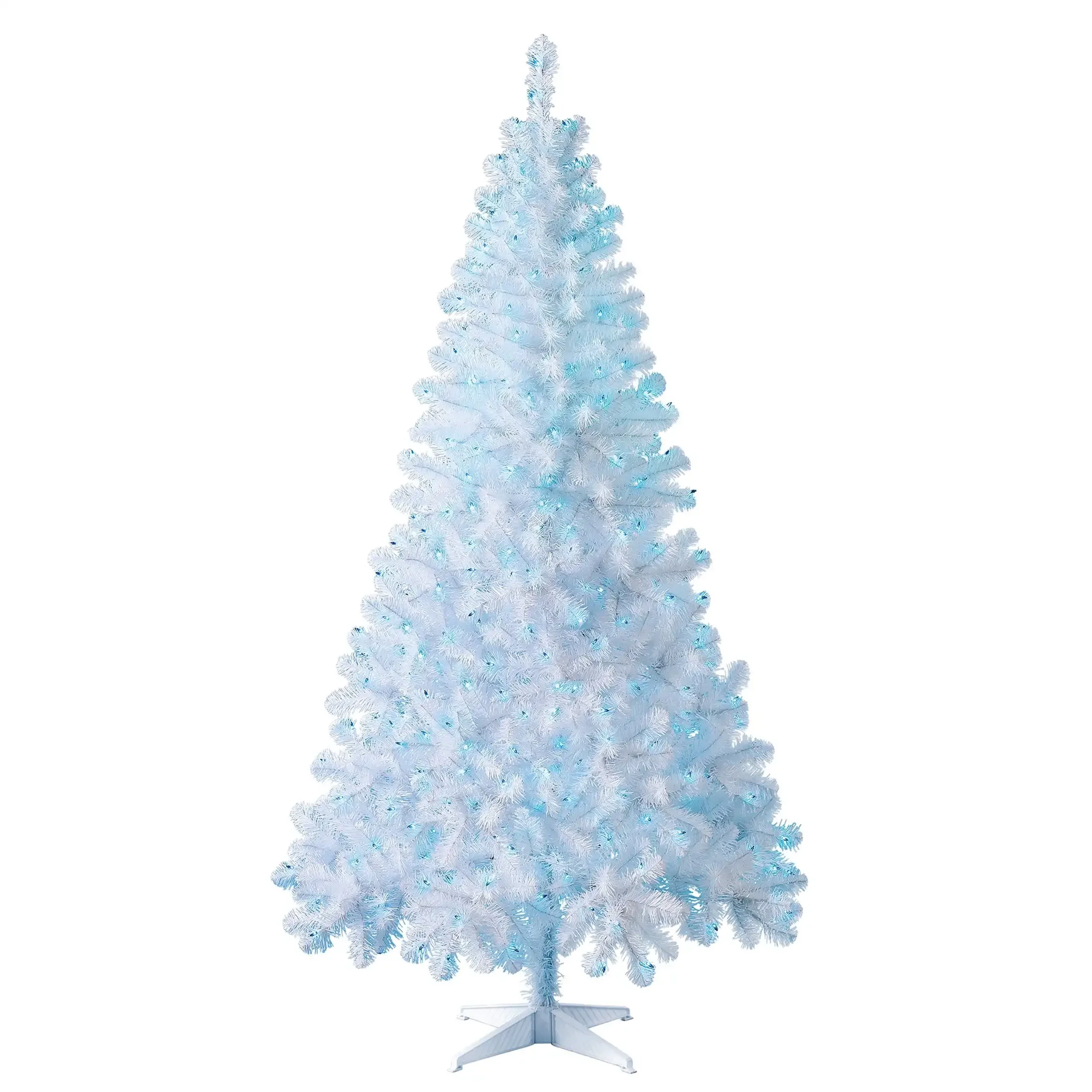 

6,5 футов предварительно светящаяся Рождественская елка Мэдисон сосна белая искусственная, синие лампы накаливания, в праздничное время