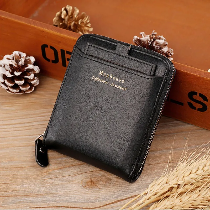 Men New Casual Clutch Bag Billetera Leather Wallet Zipper Mens Money Bag Card Holder Carteras Tarjetero Monederos