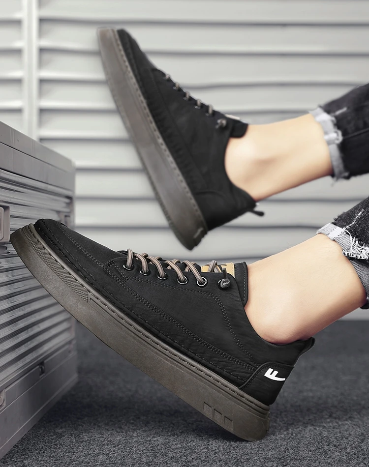 Warrior Pure Black Shoes Men's Trendy Versatile Summer Breathable Thin Work Not Tired Feet Soft Bottom...