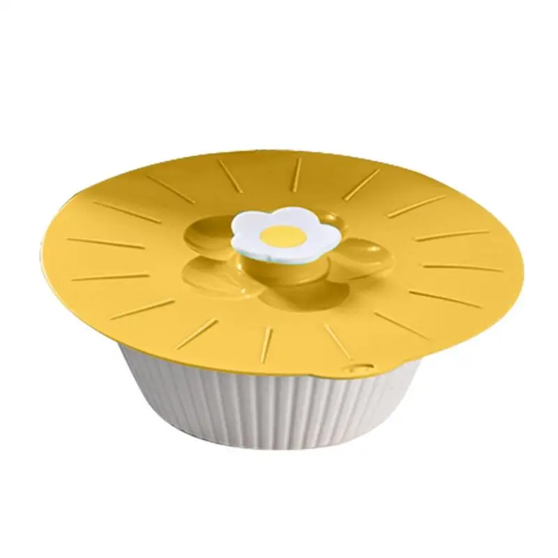 

Силиконовая крышка для хранения еды, для мисок, цветочный дизайн, силиконовая крышка для пролива, крышка для микроволновой печи