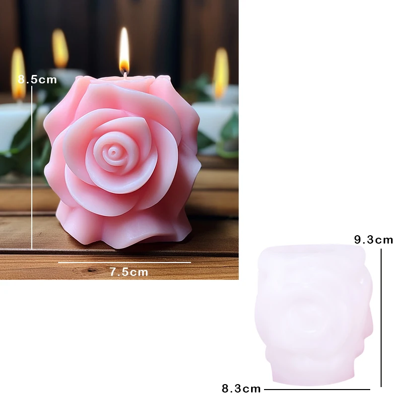 Силиконовая форма в форме сердца розы свечи ручная работа ароматерапия гипс