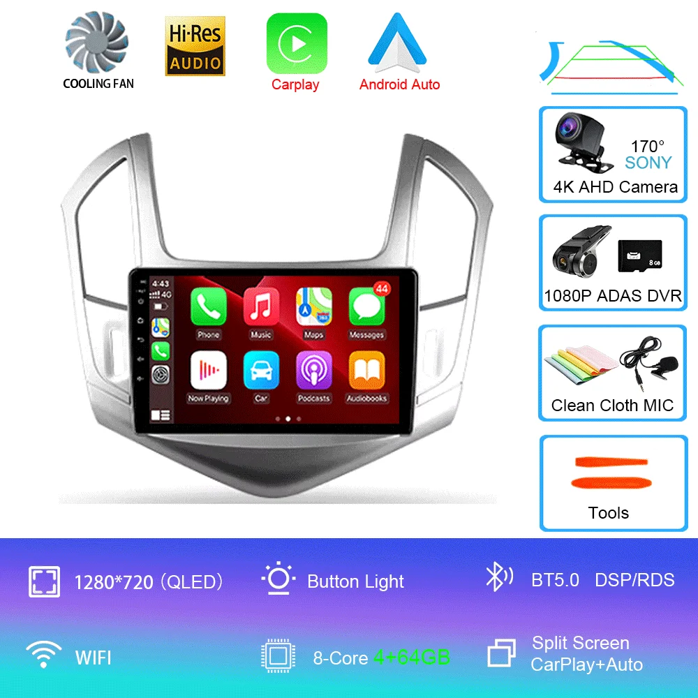 

Мультимедийный видеоплеер с навигацией GPS для Chevrolet Cruze J300 J308 2012-2015, Android 16, без 2DIN DVD