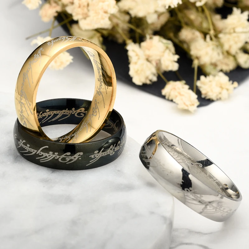 

Men/Women Gold Ring black gold ring Stainless steel ring Jewelry Wedding Steel black Fashion Jewelry Ring