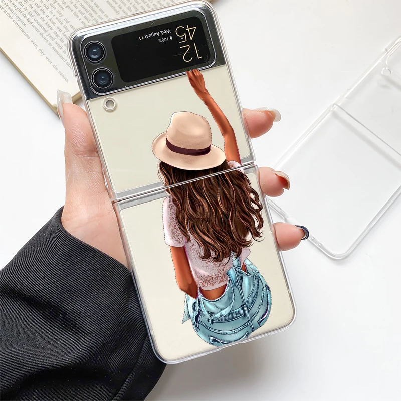 Женский кофейный чехол для телефона Samsung Galaxy Z Flip 3 4 5 6