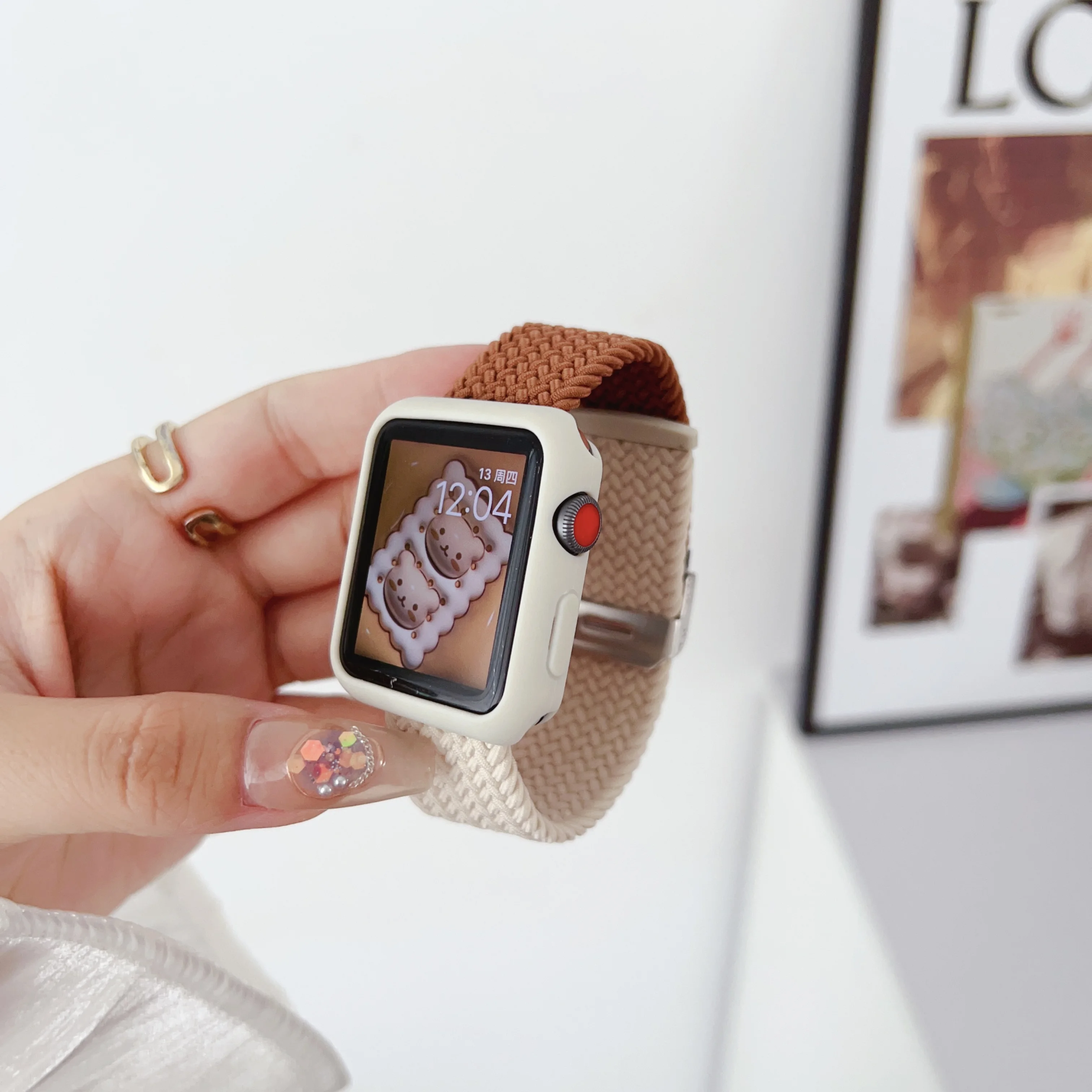 Elastic Nylon Strap For Apple watch band 8 7 41mm 45mm Braided Solo Loop correa bracelet For iWatch series SE 6 5 4 44 40mm 38mm