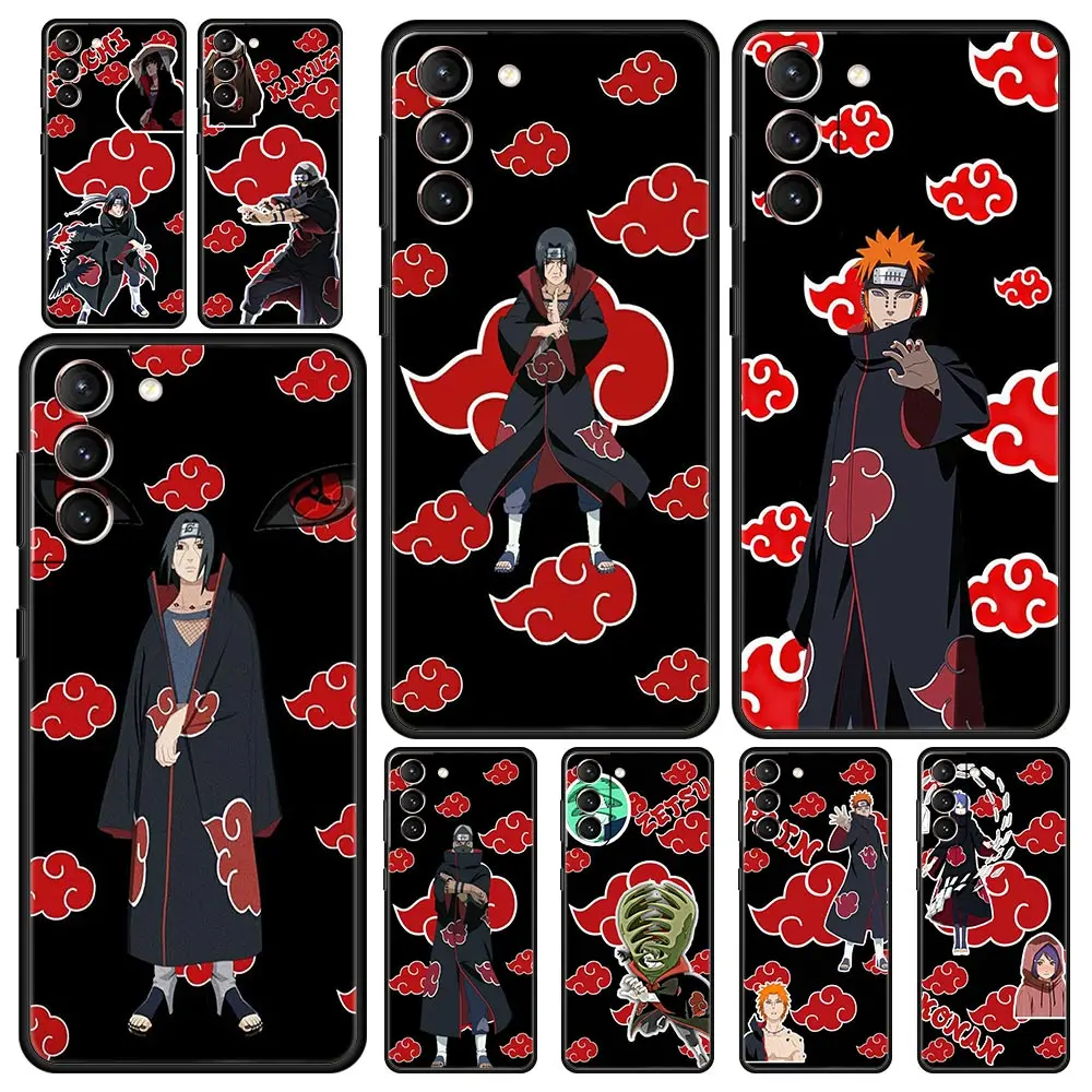 

Naruto Akatsuki Team Phone Case For Samsung Galaxy S22 S20 FE S21 Ultra 5G S9 S8 S10 Plus S10E Note 10 Lite 20 Soft Black Cover