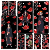 naruto akatsuki team phone case for samsung galaxy s22 s20 fe s21 ultra 5g s9 s8 s10 plus s10e note 10 lite 20 soft black cover