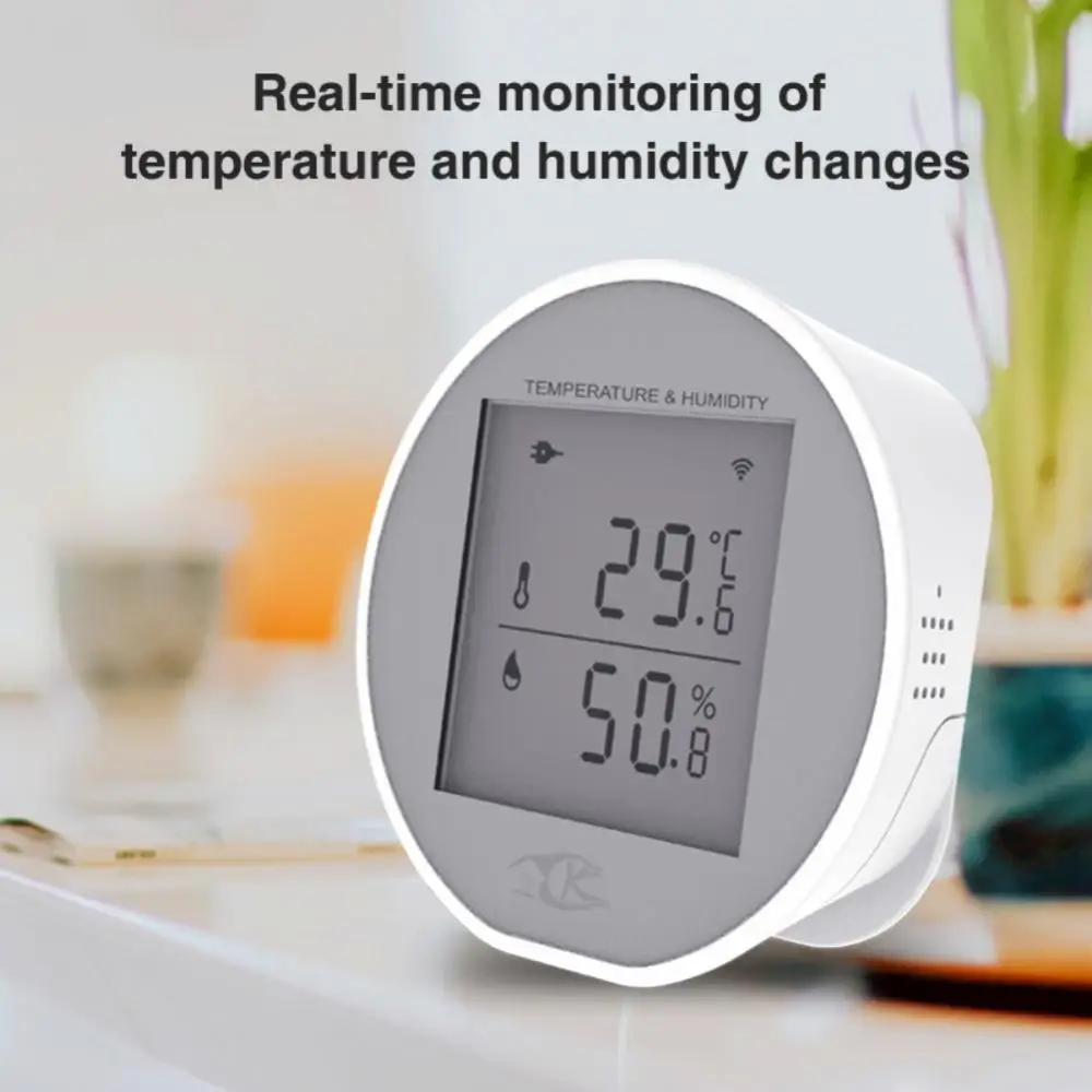 

Беспроводной смарт-датчик температуры и влажности Tuya, Wi-Fi, работает в помещении с Alexa Home и поддержкой приложения Smart Life