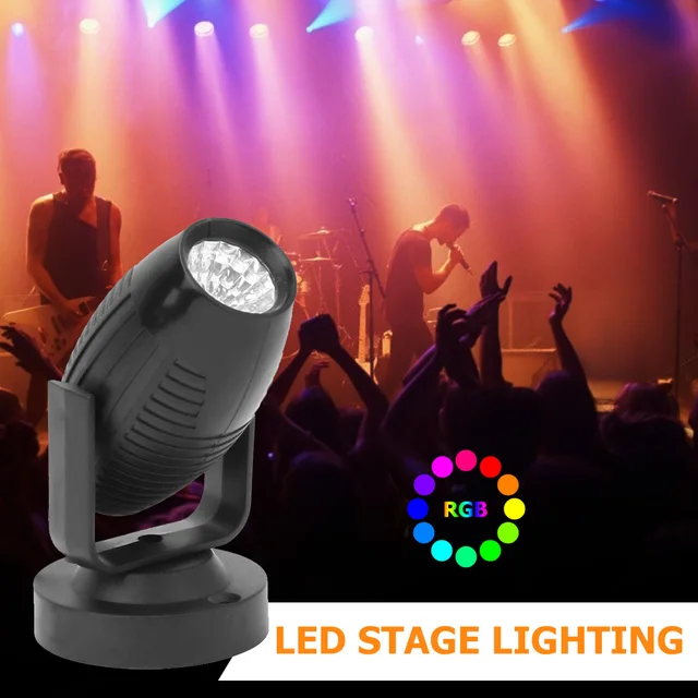 LED Stage Spot Lamp 85-265V 360 Degree KTV Bar DJ Disco Atmosphere Light Black 2