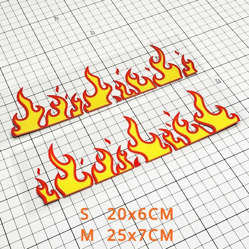 

Набор Из 2 Наклеек Для Мотоцикла С Дизайном «Пламя», Виниловые Стикеры Из ПВХ Для Бака И Боковых Панелей