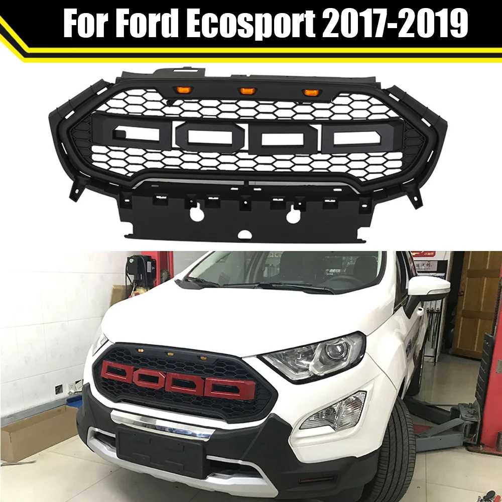 

Auto ABS Mask Grill Modified Front Upper Bumper Cover Grills Racing Grille Cover Exterior Fit For Ford Ecosport 2017 2018 2019