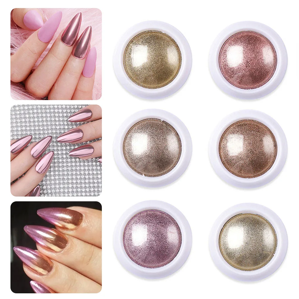 

1 pcs Nail Glitter Mix Powder Sequins Effect Rose Gold Holographic Nail Powder Pigment DIY Nail Art Decoration Manicure