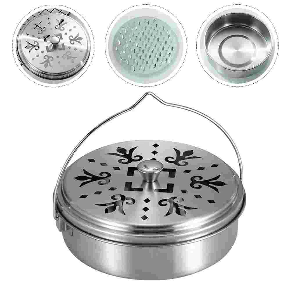 

Holder Mosquito Burner Coil Coils Black Box Outdoor Portable Container Spiral Bowl Fountain Citronella Lidded Case Bakhoor