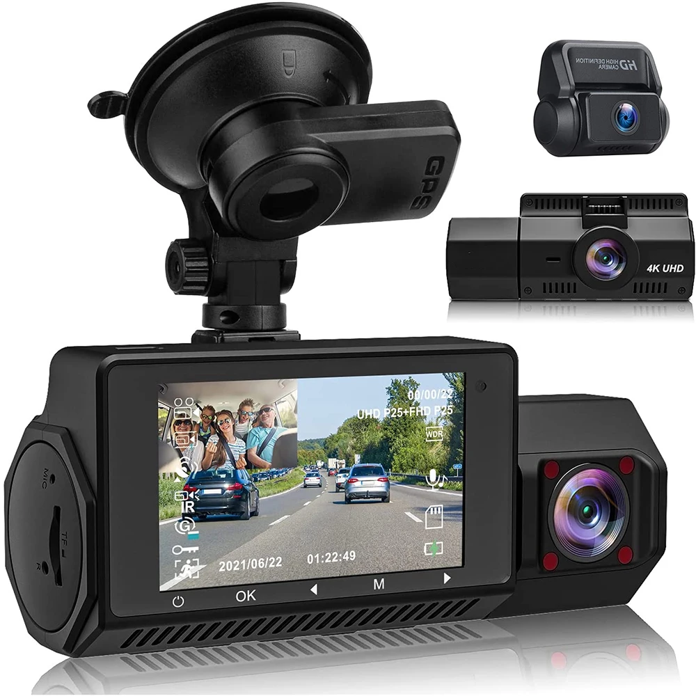 

Car DVR Dash Cam 4K HD Auto Video Recorder Vehicle Dash Camera Rear View 24H Parking Monitor GPS Tracker Night Vision G-sensor