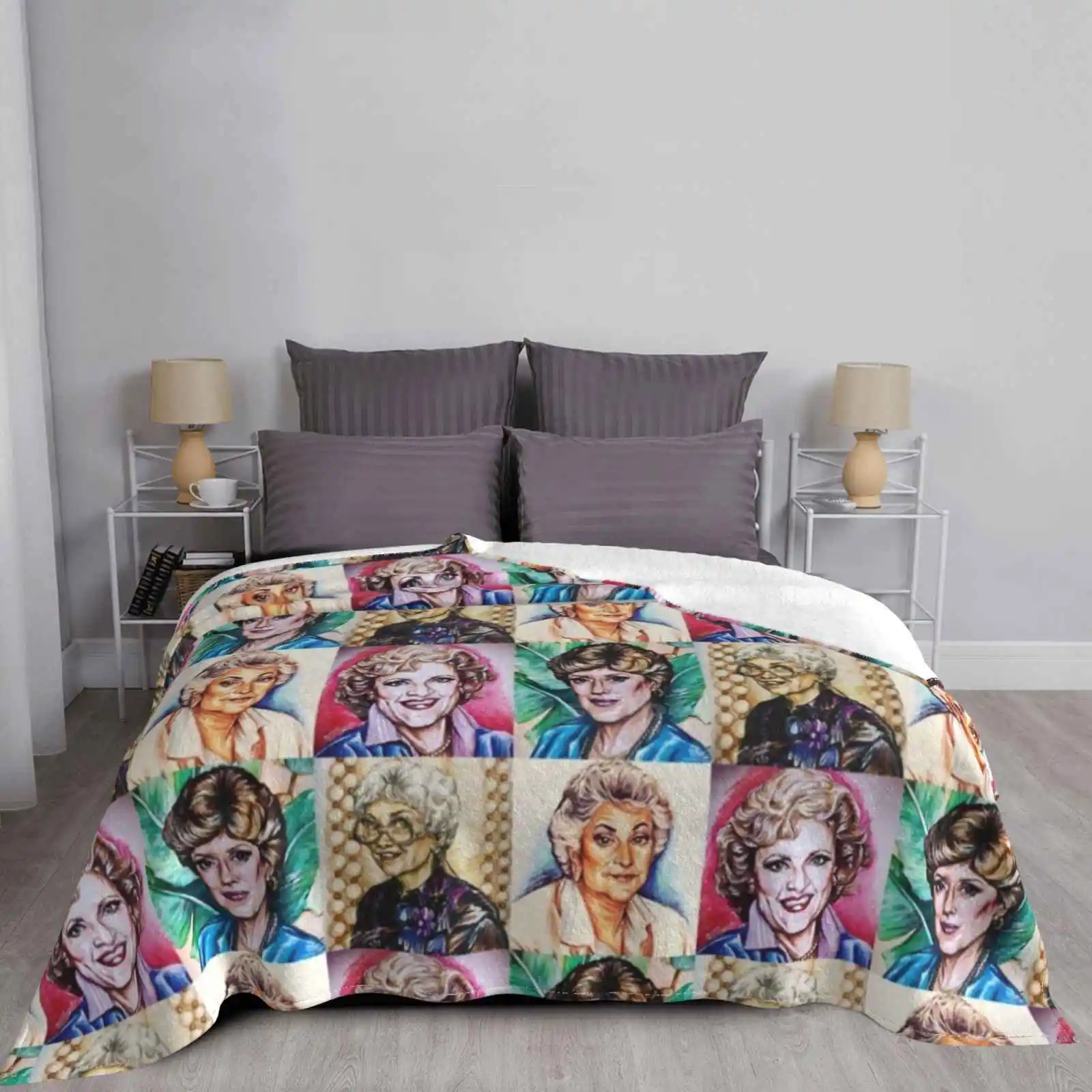 Оригинальное фланелевое мягкое одеяло Golden Girls новая распродажа Bea Arthur Estelle Getty White