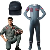 retro movie top gun cosplay military pilot costume for kids airforce uniform boys flight suits army jumpsuit kids t shirt