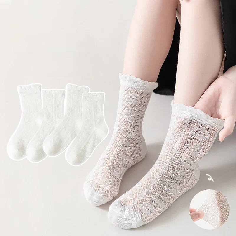 

4 пары/партия, Детские хлопковые носки с цветочным принтом