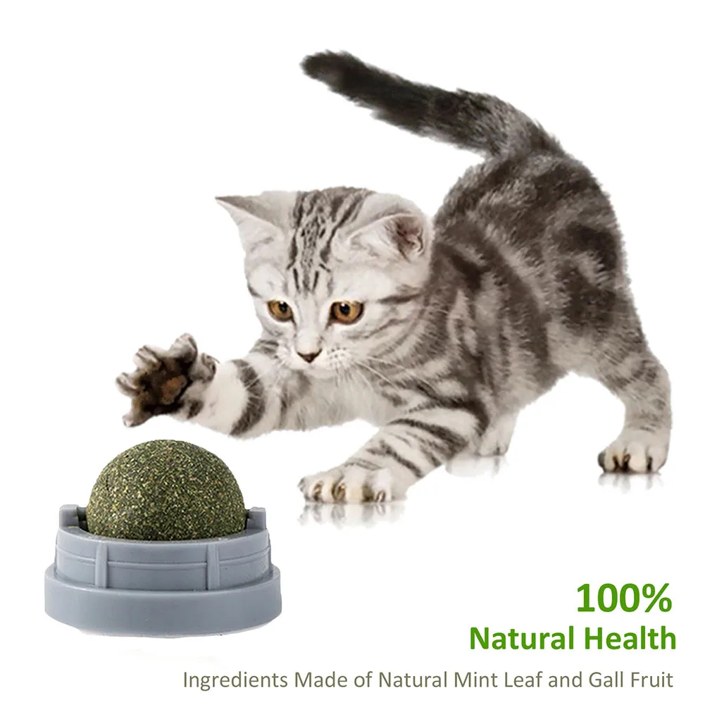 

Catnip Ball Pets Cat Toys Rotatable Licking Balls Kitten Teeth Chewing Cleaning Snacks Molar Interactive Training Bite Toy