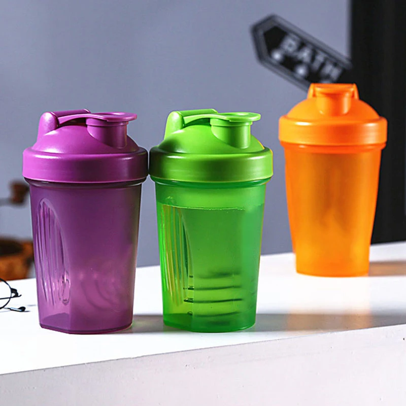 

400ML Portable Shaker Bottle Whey Protein Powder Mixing Bottle Sports Fitness Gym Bottle Outdoor Plastic Drinking Tool Shake Cup