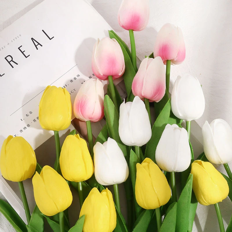 

Grainbuds Faux Flower Tulip European High-end Home Decoration Flower Arrangement Soft Glue Artificial Flower Artificial Flower