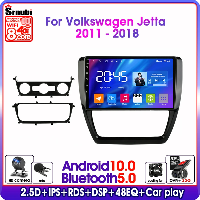 

Android10.0 2Din Автомагнитола для Volkswagen VW Sagitar Jetta Bora 2011-2018 4G Мультимедиа Видео RDS DSP Разделенный экран с рамкой