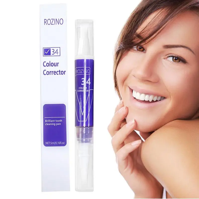 

5ml Purple Teeth Whitener Gel Whiten Teeth Cleaning Pen Dental Bleach Gel Oral Mint Flavor Tooth Stain Removal Toothpaste Gel