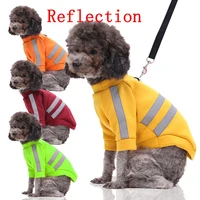 reflective hoodies winter clothes for dogs cat with collar night safety sweatshirts warm small dogs pets clothing chihuahua york