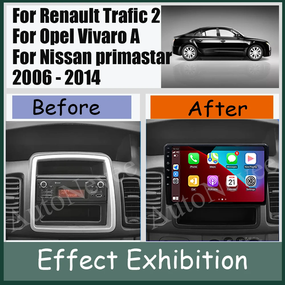 Автомобильный Android 14 для Renault Trafic 2 Opel Vivaro A Nissan primastar 2006-2014 Радио Мультимедийный