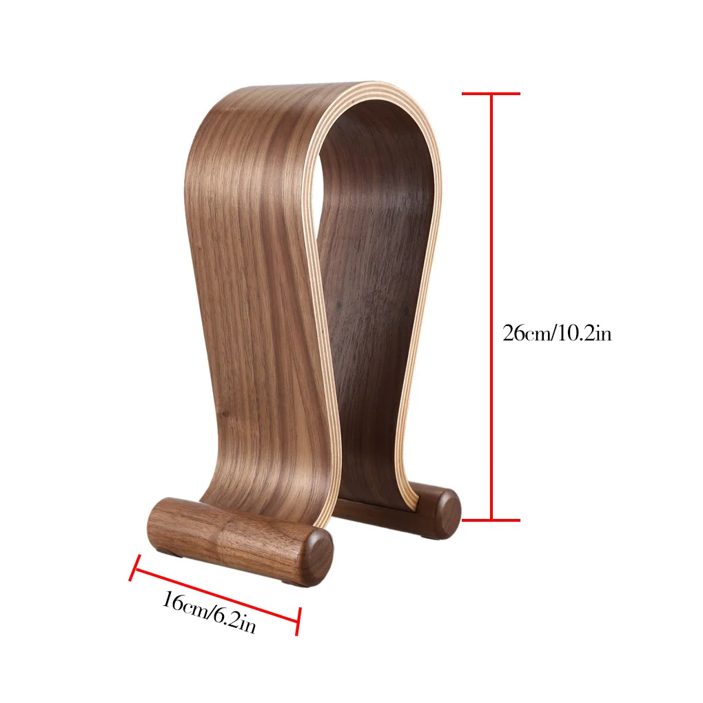 

U Shape Wooden Headphones Stand Holder Universal Headset Desk Display Shelf Rack Universal Headset Hanger Stand Bracket