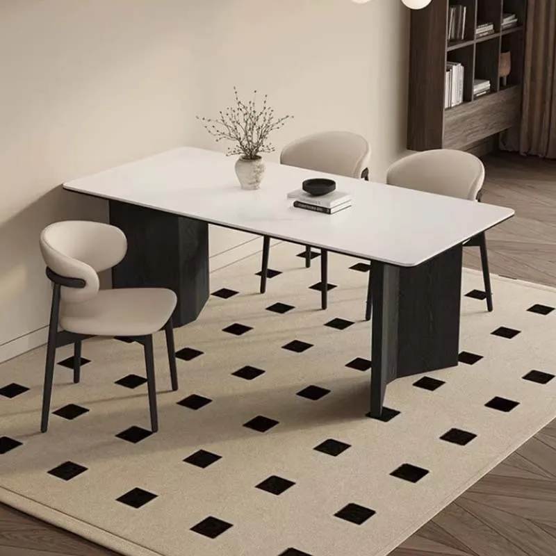 Белые деревянные настольные стулья прямоугольные большие современные