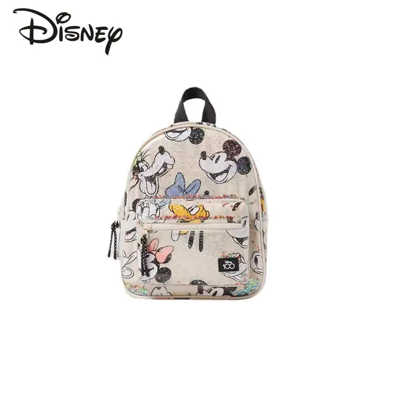 Disney Mickey New Backpack Fashion High Quality Sequins Women's Backpack Popular Leisure Lightweight Children's Book Bag