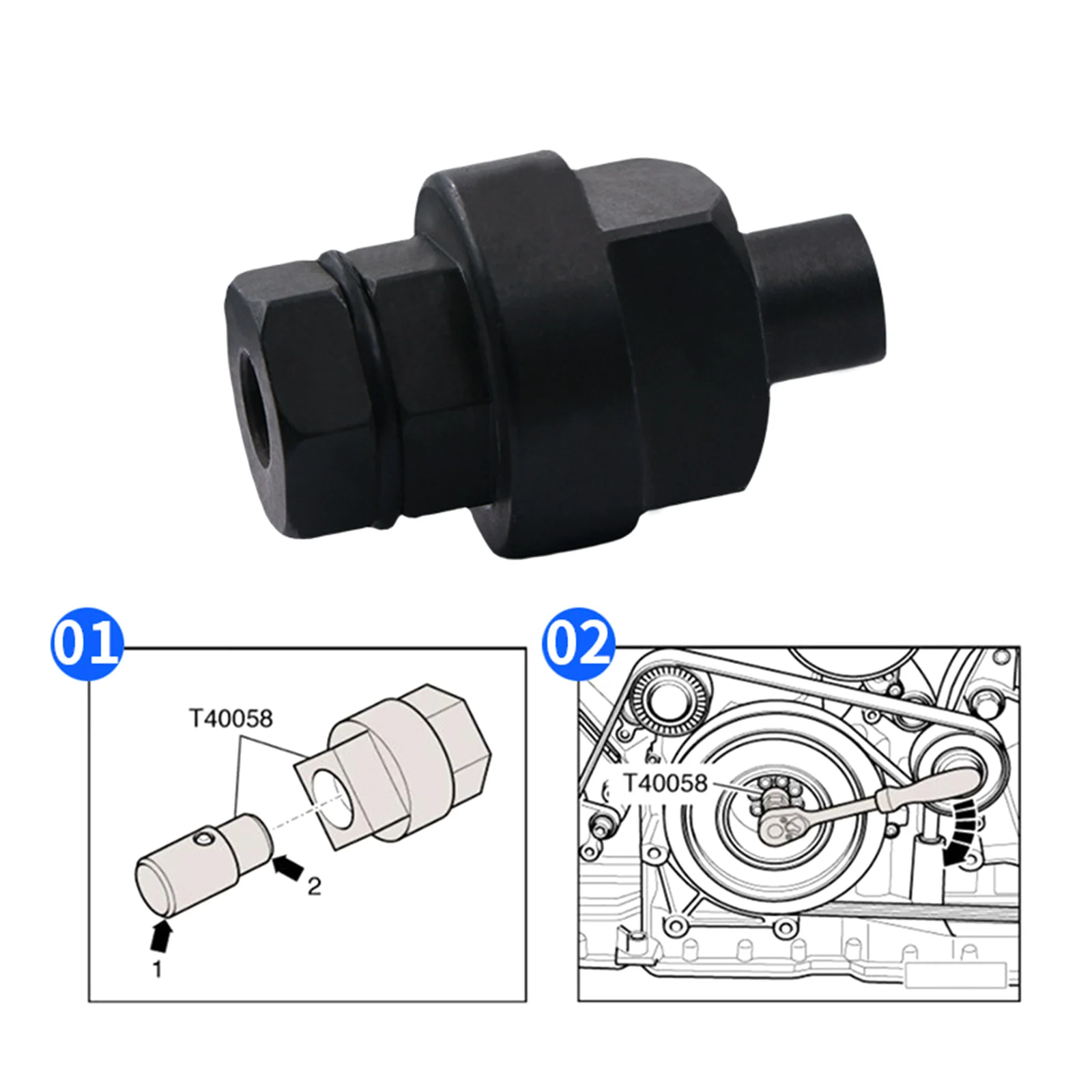 Сталь T40058 Переходник коленчатого вала с ключом для Volkswagen A6 Простая установка