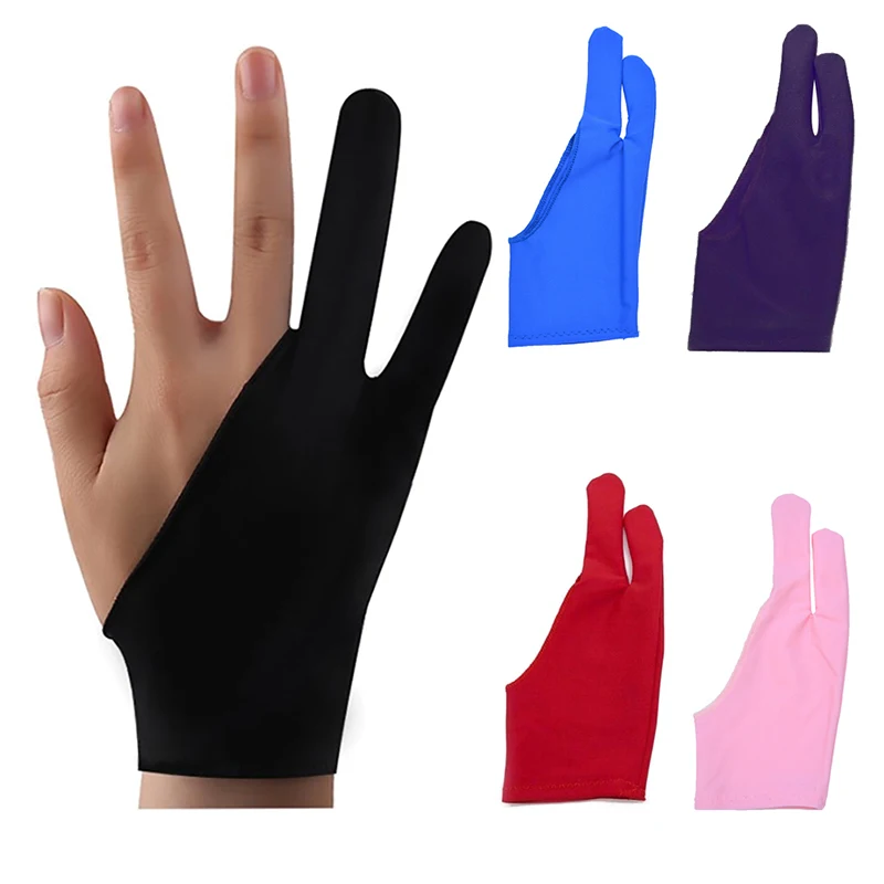1PCS Two-finger Drawing Gloves Suitable For Both Right And Left Hand Anti-fouling Gloves For Any Graphics Drawing Tablet