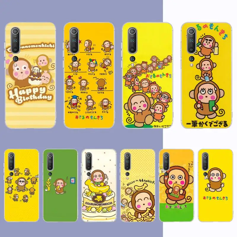 

Cute osaru no Monkichi monkey Phone Case for Samsung S21 A10 for Redmi Note 7 9 for Huawei P30Pro Honor 8X 10i cover