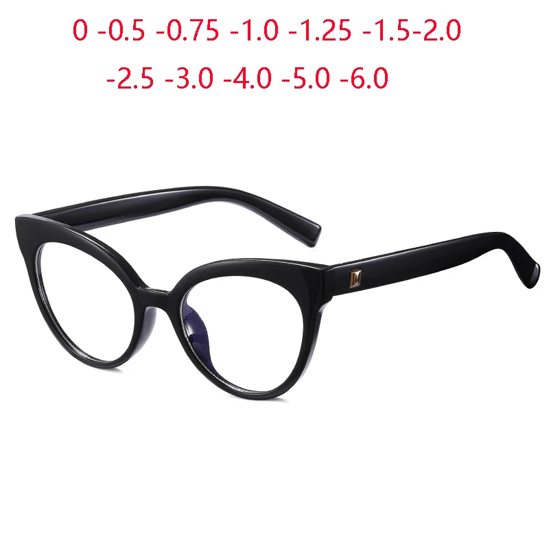 

Vintage Women Men Cat Eye Prescription Glasses For The Nearsighted TR90 Student Short-sight Eyewear Diopter 0 -0.5 -0.75 To -6.0