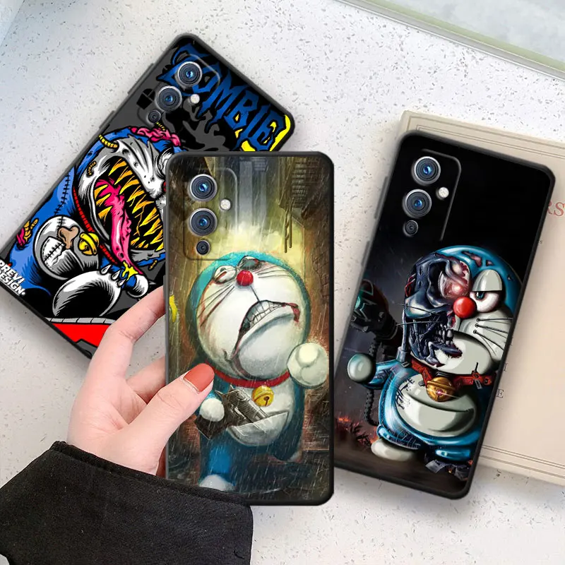 

Japanese Cute anime Doraemon Phone Case For OnePlus 10 9 RT R 8 7 6 T Pro 5G Nord 2 N10 N100 CE CE2 N20 N200 Black Cover